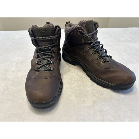 Timberland White Ledge Hiking Boots Mens Size 13 Brown Leather Waterproof - Picture 3 of 8